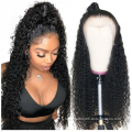 100% Remy Human Hair Natural Hairline Pre Plucked 13*4 13*6 Swiss Lace Front Wig Kinky Curly Transparent Lace Wig With Baby Hair
